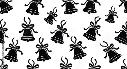 Christmas bells seamless pattern festive holiday vector illustration winter celebration background