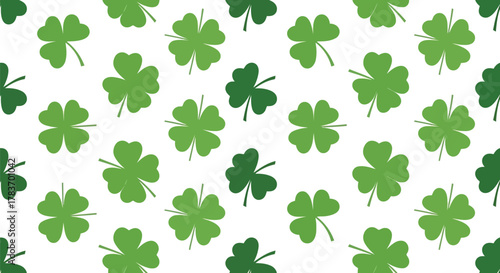 Seamless green shamrock pattern st patrick s day clover background irish luck motif festive repeating illustration
