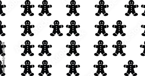 Seamless pattern gingerbread man christmas cookie vector illustration holiday baking festive food cute character