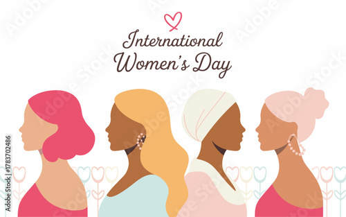 This vibrant illustration celebrates International Women's Day with diverse female figures, showcasing unity, empowerment, and the strength of women worldwide.