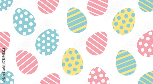 Seamless easter egg pattern pastel colors hand drawn style spring holiday vector