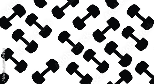 Dumbbell pattern vector illustration fitness equipment gym workout strength training icon