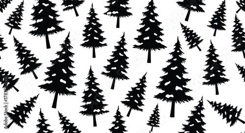 Abstract christmas tree seamless pattern background illustration vector graphic design wallpaper print.