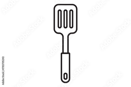 Spatula outline icon simple kitchen cooking tool vector illustration
