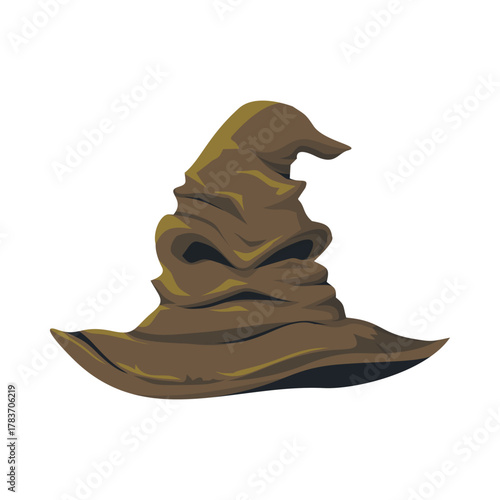 Magical Sorting Hat Vector Illustration, Perfect for themes of magic, fantasy, education, and destiny.