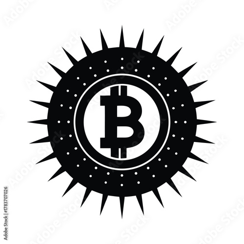 Golden Bitcoin Symbol With Glowing Effect