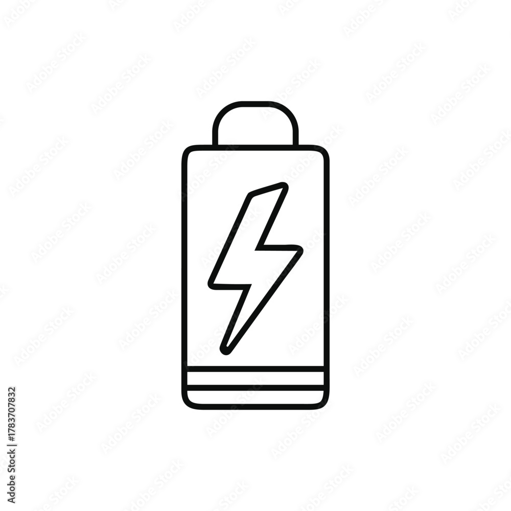 Obraz premium Battery Charging Vector Icon Power Energy Symbol