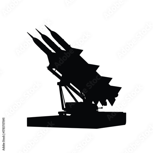 Silhouette of a rocket launcher against a white background