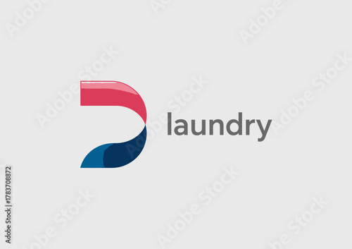 A contemporary logo for a laundry service, featuring a modern emblem and typography that reflects cleanliness, efficiency, and professional service in an eye-catching design.