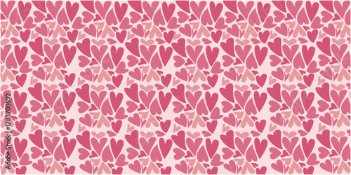 Pink lovely heart pattern for Valentine's day. Valentine's day heart decoration illustration. Vector illustration.