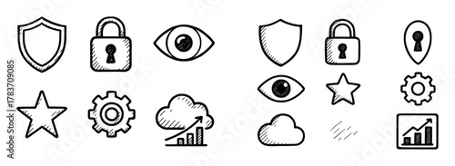 Hand-Drawn Data Protection Icons