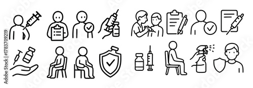 Vaccination Doodle Icons