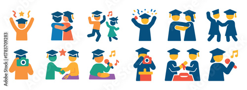 Graduation Celebration Icons