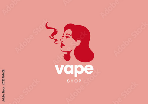 This artistic image presents a stylized depiction of a woman smoking an e-cigarette, highlighting modern vaping culture and lifestyle choices with a vibrant, contemporary style.