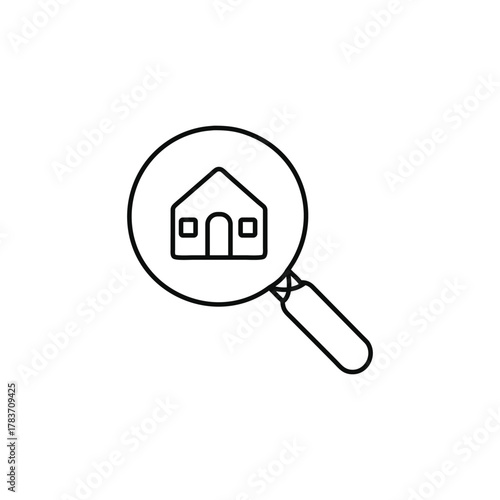 House Search Vector Icon Real Estate Home Find Illustration