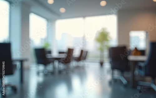 Wallpaper Mural Abstract blurred office interior view modern workspace photo minimalist environment soft focus. High quality Torontodigital.ca