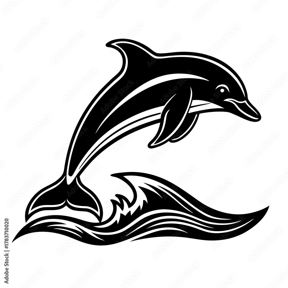 Obraz premium dolphin silhouette vector
