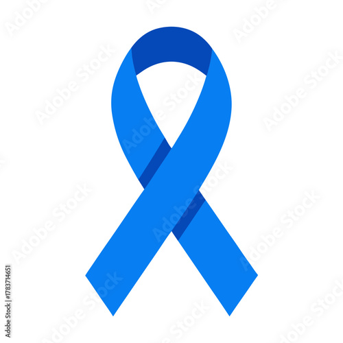 Blue awareness ribbon symbol for health support and charity causes