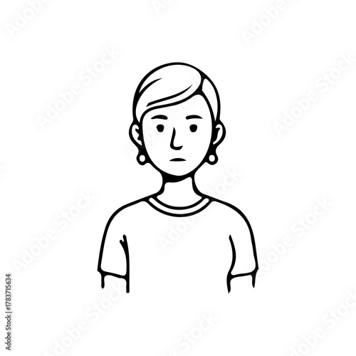 Minimalist line art portrait collection of diverse men and women avatars in black and white style