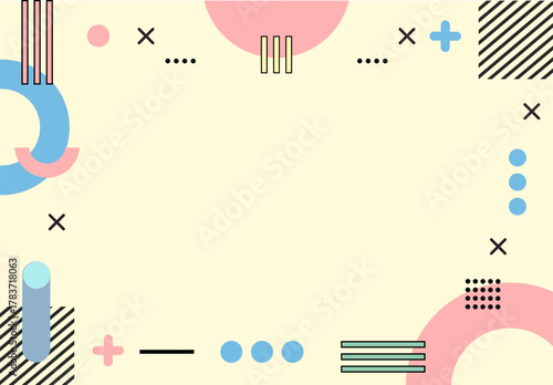 Retro 90s Geometric Background  Minimal Memphis Style with Pastel Stripe Motif