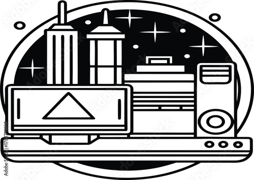 vector illustration of a factory