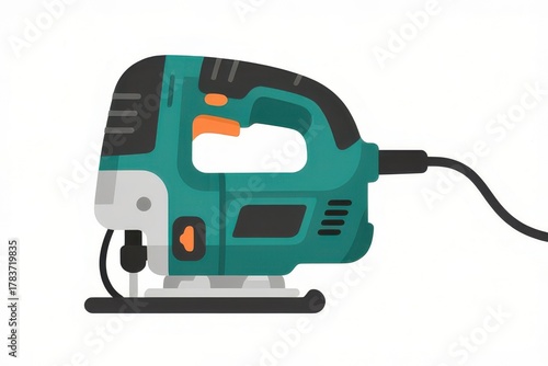 teal jigsaw tool flat design clip art preview