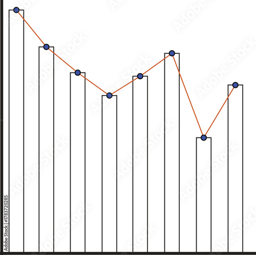 bar chart black, bar chart showing up and downs, bar chart with dots, bar chart showing business progress