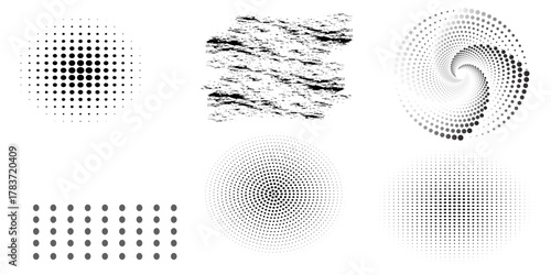 Abstract background with triangles in spiral. Art design spiral as logo or icon. A black figure on a white background and an equally white figure on the black side.