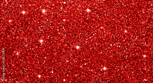 Seamless shiny red sparkles surface background - bedazzled sparkling fabric texture vector illustration, glittering backdrop, shimmering abstract wall, festive and glamorous design element for