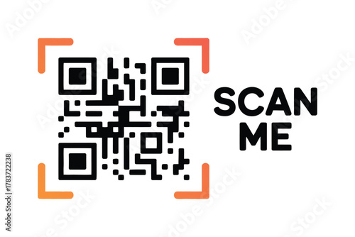 QR code scan me frame for digital payment, website access, app interface, and contactless technology.