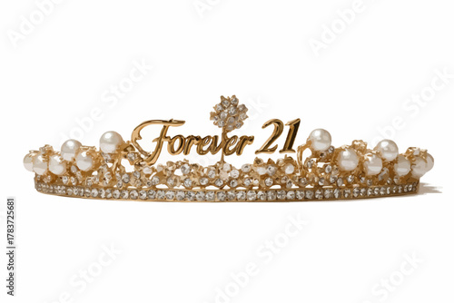 Celebrate Turning 21 with this Sparkling Golden Tiara, Perfect for Birthday Parties, Sweet Sixteen Celebrations, and Magical Moments, A Symbol of Youthful Joy