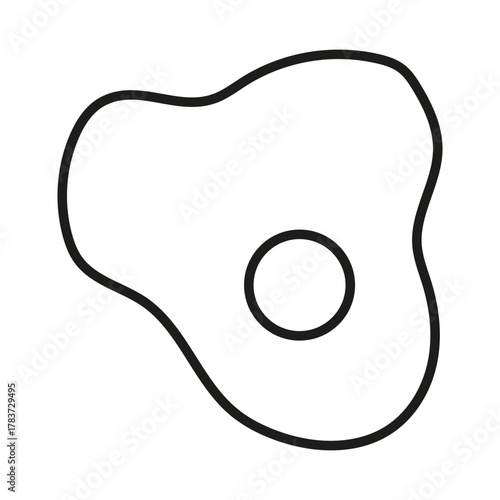 Fried egg icon. Breakfast food symbol. Outline cooking Vector shape. Nutrition health element.