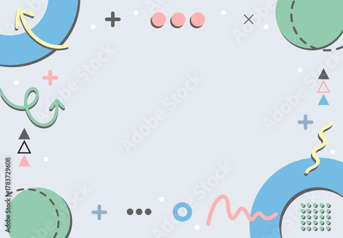 Light Gray Background – Abstract Doodle Arrow and Geometric Decorative Pattern Design