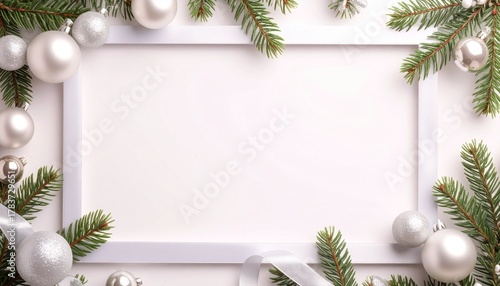 beautiful border frame with christmas ribbons,  christmas theme concept
