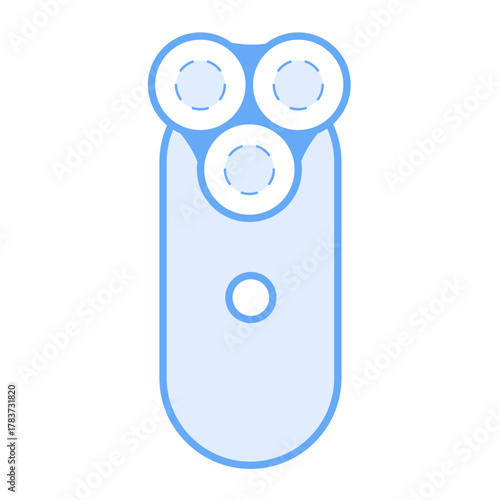 Modern electric shaver illustration for men's grooming, personal care, and self-care routines, promoting a clean and confident look