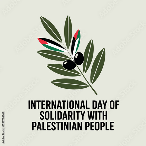 International Day of Solidarity with Palestinian People with Olive Branch Symbol