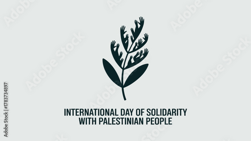International Day of Solidarity with Palestinian People with Olive Branch Symbol