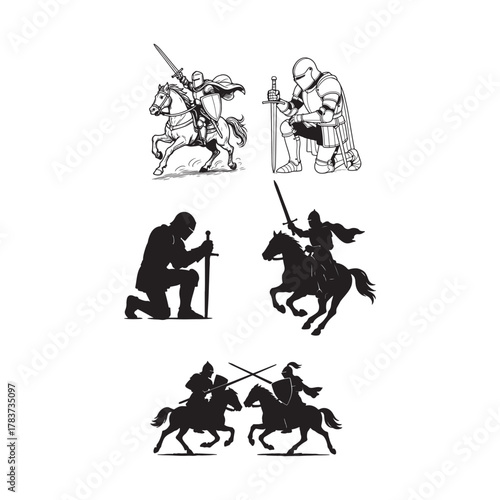 knights silhouettes