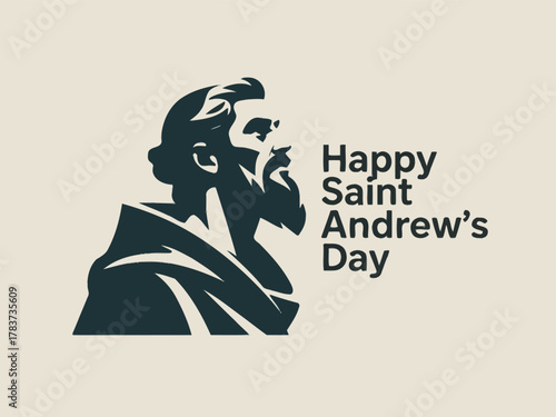 Saint Andrew's Day Design Featuring Iconic Portrait and Celebration Message
