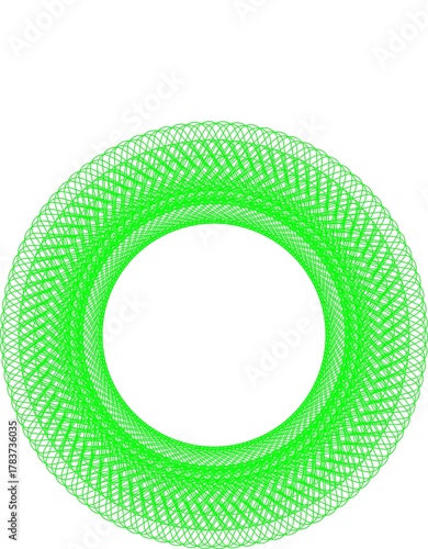 Vibrant neon green mesh scrubby pad for cleaning dishes and surfaces in a circular shape