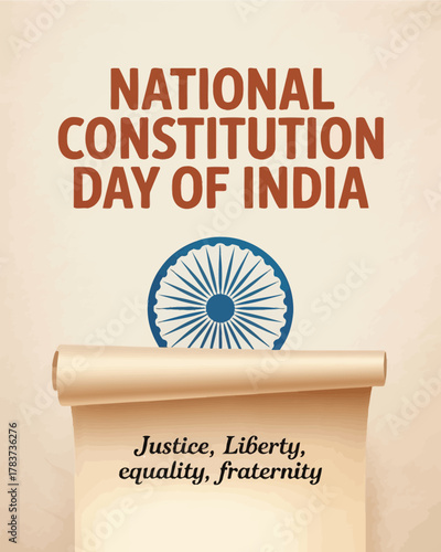 National Constitution Day of India Justice Liberty Equality Fraternity Poster