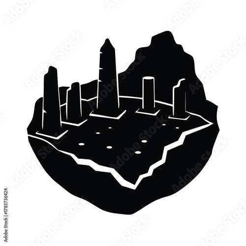 Gobekli Tepe Ruins Artistic Frame With Map