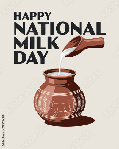 Happy National Milk Day Dairy Pot Milk Celebration