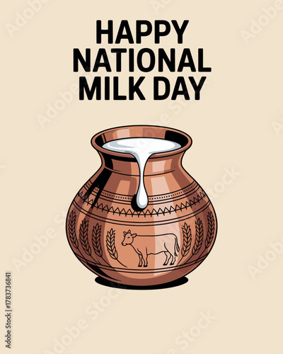 Happy National Milk Day Dairy Pot Milk Celebration