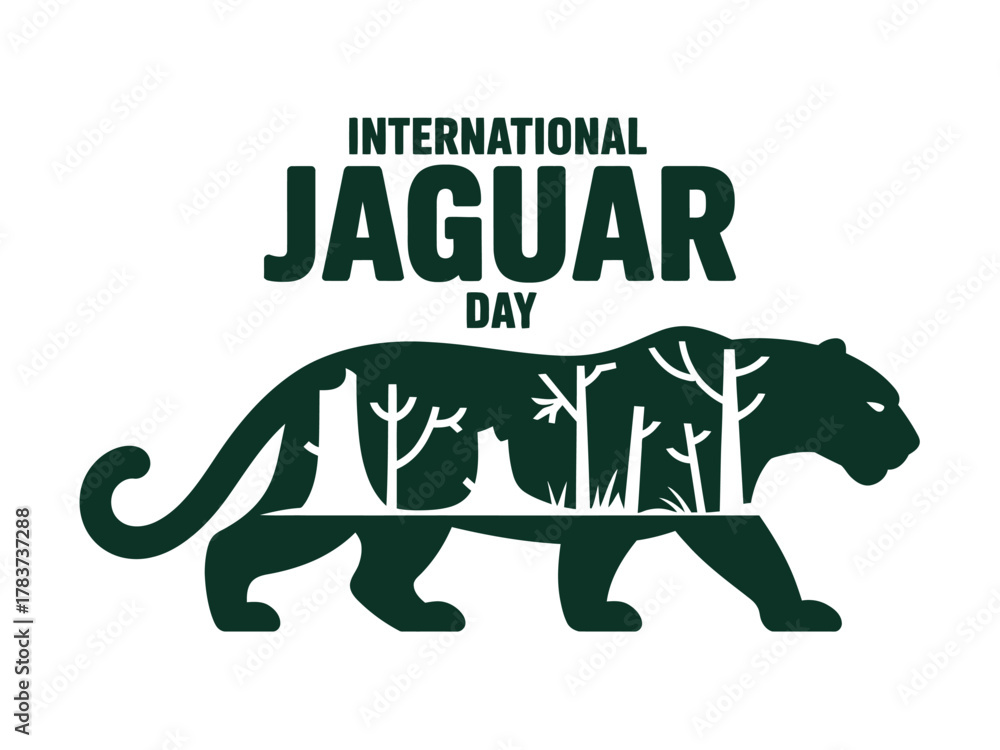 Fototapeta premium International Jaguar Day Wildlife Conservation Big Cat Forest Protection