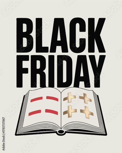 Black Friday Sale Book Discount Shopping Illustration