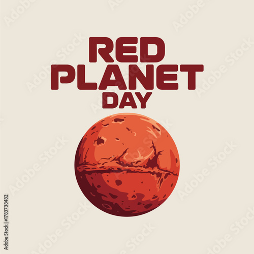 Red Planet Day with Mars Illustration and Space Theme