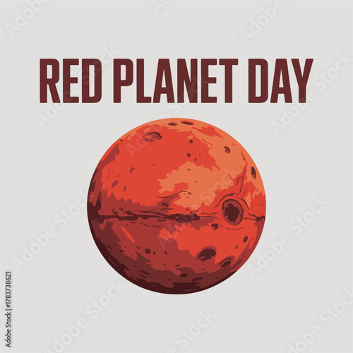 Red Planet Day with Mars Illustration and Space Theme