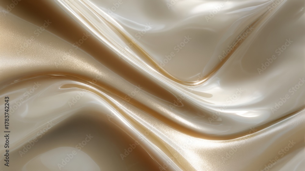 Fototapeta premium Elegant beige silk fabric waves