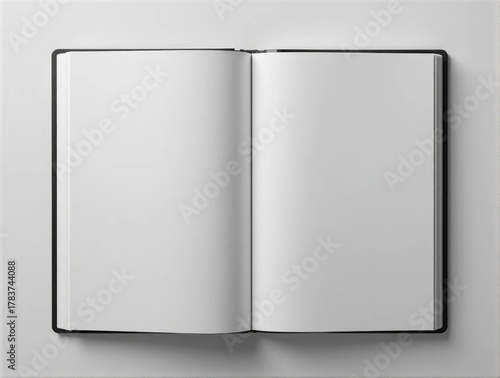 Open Blank Pages of a Notebook Lying on a Minimalist White Surface Ready for Writing Ideas